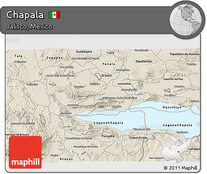 Shaded Relief 3D Map of Chapala