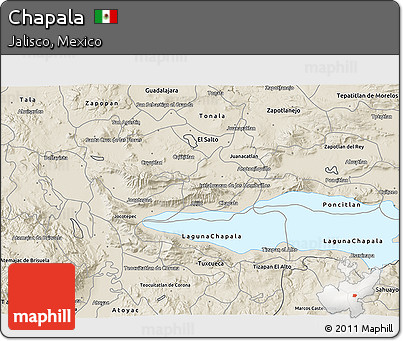 Shaded Relief 3D Map of Chapala