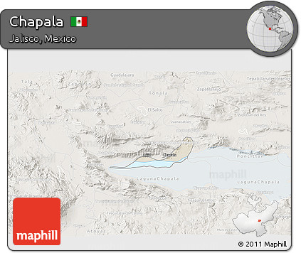 Shaded Relief 3D Map of Chapala, lighten