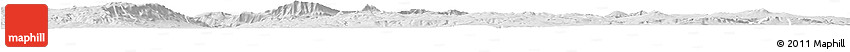 Shaded Relief Horizon Map of Chapala, lighten, desaturated