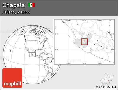 Blank Location Map of Chapala, highlighted parent region