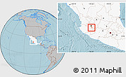Gray Location Map of Chapala, highlighted country, hill shading