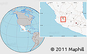 Gray Location Map of Chapala, highlighted country