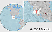 Gray Location Map of Chapala, highlighted parent region, hill shading