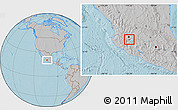 Gray Location Map of Chapala, hill shading