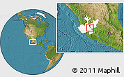 Satellite Location Map of Chapala, highlighted parent region
