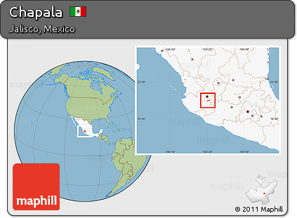 Savanna Style Location Map of Chapala, highlighted country
