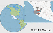 Savanna Style Location Map of Chapala, highlighted country, highlighted parent region
