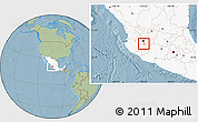 Savanna Style Location Map of Chapala, highlighted country, hill shading