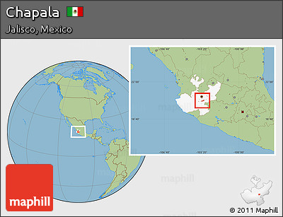 Savanna Style Location Map of Chapala, highlighted parent region