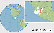Savanna Style Location Map of Chapala, highlighted parent region