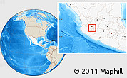 Shaded Relief Location Map of Chapala, highlighted country