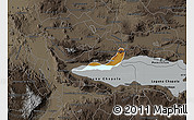 Physical Map of Chapala, darken, semi-desaturated