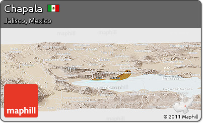 Physical Panoramic Map of Chapala, lighten