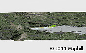 Satellite Panoramic Map of Chapala, darken, semi-desaturated