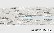 Shaded Relief Panoramic Map of Chapala, semi-desaturated