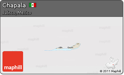Shaded Relief Panoramic Map of Chapala, single color outside
