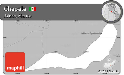 Gray Simple Map of Chapala