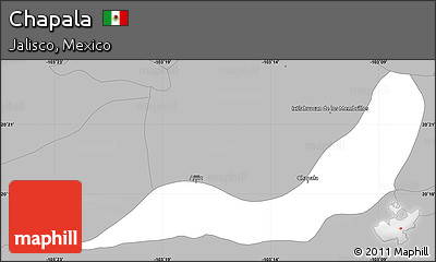 Gray Simple Map of Chapala