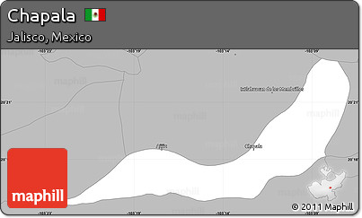 Gray Simple Map of Chapala