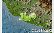 Physical Map of Cihuatlan, darken