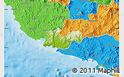 Physical Map of Cihuatlan, political outside
