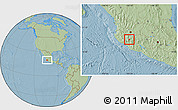 Savanna Style Location Map of Ciudad Guzman, hill shading