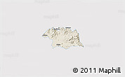 Shaded Relief 3D Map of Ciudad Venustiano C., single color outside