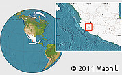 Satellite Location Map of Ciudad Venustiano C., highlighted country