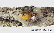 Physical Panoramic Map of Ciudad Venustiano C., semi-desaturated