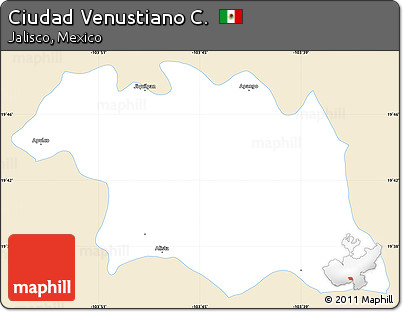 Classic Style Simple Map of Ciudad Venustiano C., single color outside
