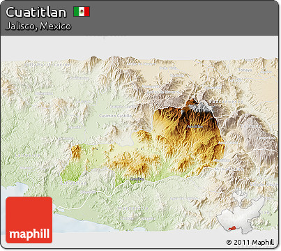 Physical 3D Map of Cuatitlan, lighten