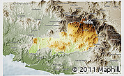 Physical 3D Map of Cuatitlan, semi-desaturated
