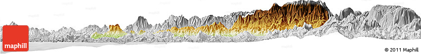 Physical Horizon Map of Cuatitlan, lighten, desaturated