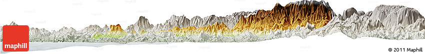 Physical Horizon Map of Cuatitlan, lighten, semi-desaturated