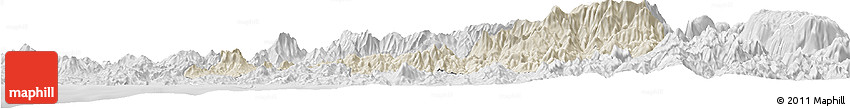 Shaded Relief Horizon Map of Cuatitlan, lighten, desaturated