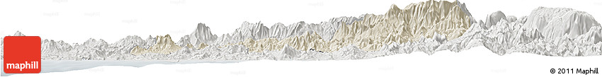 Shaded Relief Horizon Map of Cuatitlan, lighten, semi-desaturated