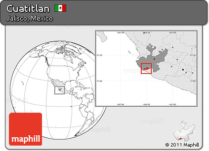 Blank Location Map of Cuatitlan, highlighted country, highlighted parent region