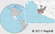 Gray Location Map of Cuatitlan, highlighted country, highlighted parent region