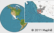 Satellite Location Map of Cuatitlan, highlighted country, highlighted parent region