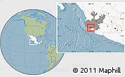 Savanna Style Location Map of Cuatitlan, highlighted country, highlighted parent region, hill shading