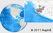 Shaded Relief Location Map of Cuatitlan, highlighted country, highlighted parent region