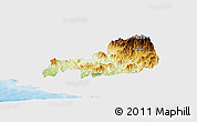 Physical Panoramic Map of Cuatitlan, single color outside