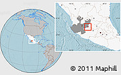Gray Location Map of Degollado, highlighted country, highlighted parent region, hill shading