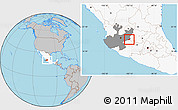 Gray Location Map of Degollado, highlighted country, highlighted parent region