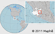 Gray Location Map of Degollado, highlighted parent region, hill shading