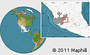 Satellite Location Map of Degollado, highlighted country, highlighted parent region