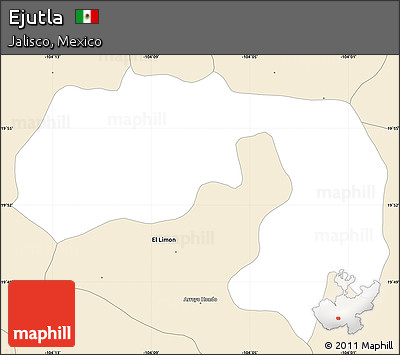 Classic Style Simple Map of Ejutla