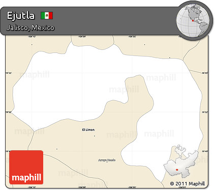 Classic Style Simple Map of Ejutla