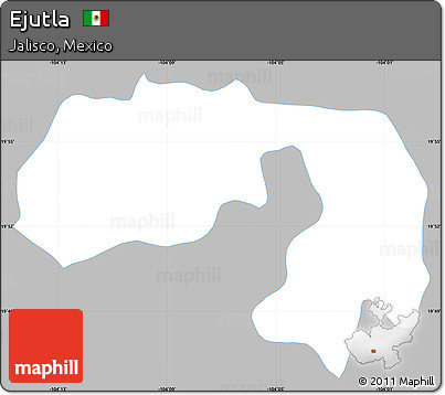 Gray Simple Map of Ejutla, single color outside
